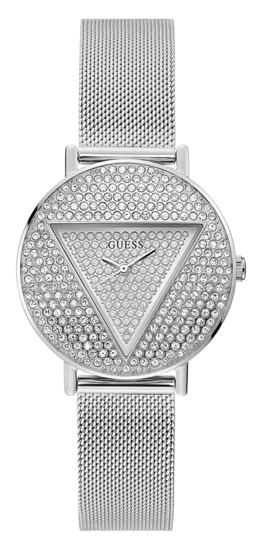 GUESS SILVER TONE CASE SILVER TONE STAINLESS STEEL/MESH WATCH GW0477L1