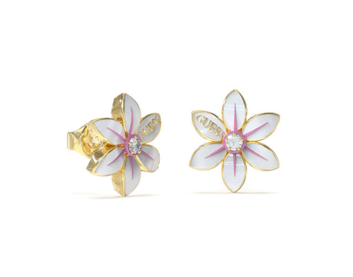 Guess “White Lotus” Earrings JUBE04135JWYGWHT/U