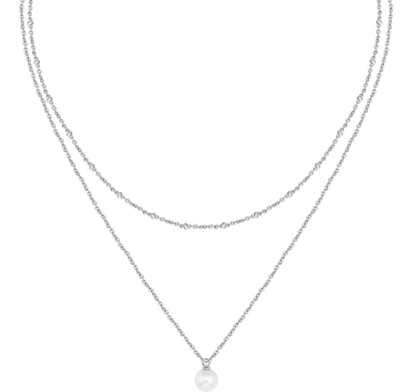 HUGO BOSS DOUBLE-CHAIN NECKLACE WITH CULTURED-PEARL PENDANT 1580269