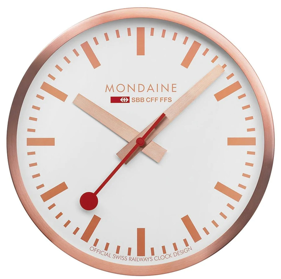 MONDAINE WALL CLOCK 25cm copper clock A990.CLOCK.18SBK