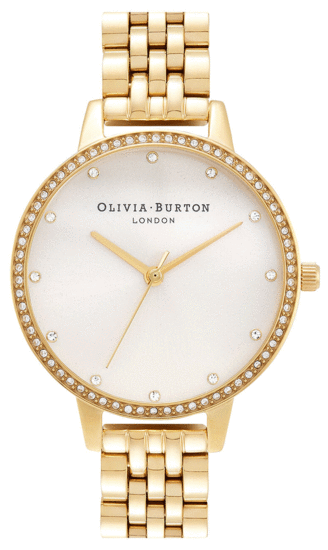 Olivia Burton Classic Sparkle Bezel Demi Dial Nude & Gold Bracelet Watch OB16DE15