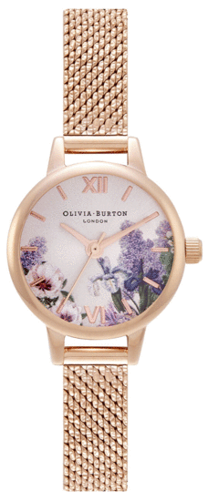Olivia Burton Secret Garden Mini Dial Parma Rose Gold Mesh Watch OB16FS105