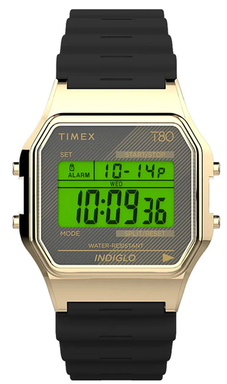 TIMEX T80 34mm Resin Strap Watch TW2V41000