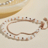 Fossil All Stacked Up Rose Quartz Chain Beaded Bracelet JF04444791